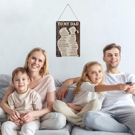 GOSUOA To My Dad Metal Sign, Fathers Day Dad Gifts from Daughter, Father's Day Tin Plaque Gifts 12x8 Inch, Vintage Dad Plaque Perfect for Home Wall Decor