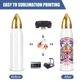 FECBK 25 Pack Sublimation Water Bottle Blanks 17 oz Sublimation Bullet Tumbler Double Wall Stainless Steel Water Bottle Thermos Flask for Outdoor Travel Sports, Individually Box, White, Diy Gift