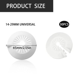 DBALL Pack of 30 Heating Pipe Rosette Pipe Cover Folding Rosette Pipe Collar for Heating Pipes Hot and Cold Water Pipes Gas Pipes Upper and Lower Water Pipes Line Pipes 14-29 mm Universal (White)