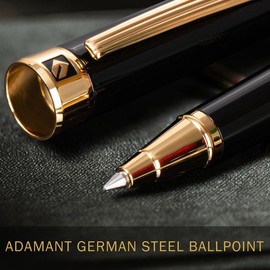 KEYZOR Fancy Rollerball Pen, Luxury Writing Pen with Schmidt Refill, Black Lacquer, Gift Pen Set for Men&Women in Executive Offices,Graduation,Premium Pen