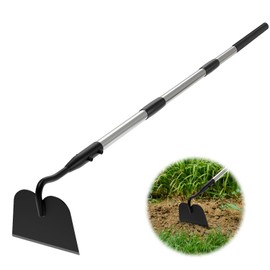 Draw Hoe Garden Tool, Heavy Duty Garden Hoes for Weeding Long Handle, Easy Stand Up Scraping Weeder Tool for Garden, 5.5 FT Adjustable Weed Hoe with 6-inch Wide Welded Blade