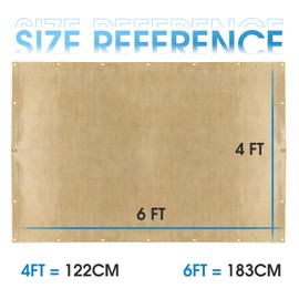 YESWELDER Heavy Duty Fiberglass Welding Blanket, 4 x 6ft Fireproof Insulation Blanket, 1/3”(8mm) Thickened Weld Cover with Grommets, Thermal Resistant Insulation Welding Curtain Mat Grill