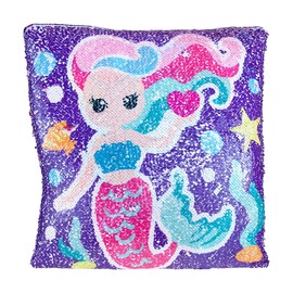 Master Toy Reversible Sequin Mermaid/Narwhal Decorative Pillow One Pillow