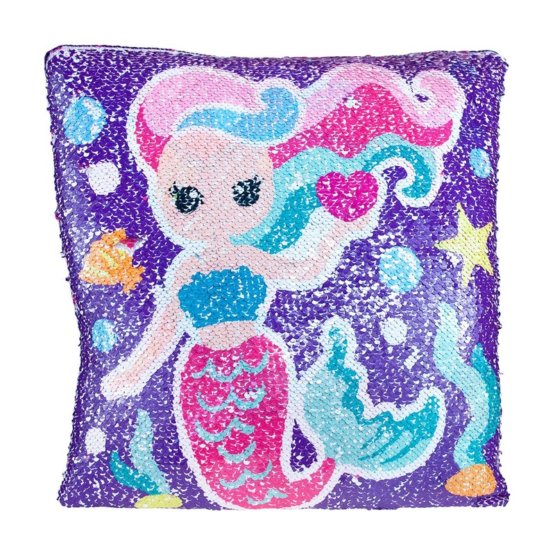 Master Toy Reversible Sequin Mermaid/Narwhal Decorative Pillow One Pillow
