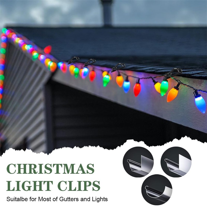 XIZAO Gutter Hooks Outdoor Light Clips Plastic Lights Hanger Hooks