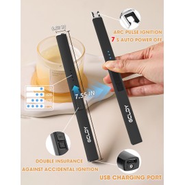 2 Pack Electric Candle Lighter, Stocking Stuffers for Women Men Adults, Birthday Gift for Women Mom Wife Sister Men, Long Electronic Rechargeable USB Lighter for Candle Grill Camping Home BBQ Kitchen