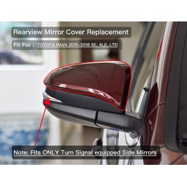 LAUBDGIE Left Driver Side Mirror Cover Cap Compatible with Toyota Rav4 2015-2018 XLE SE LTD RED