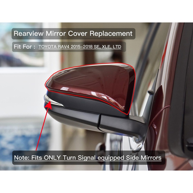 LAUBDGIE Left Driver Side Mirror Cover Cap Compatible with Toyota