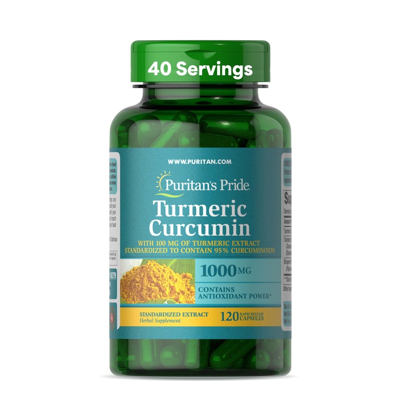 Puritan's Pride Turmeric Curcumin 1000mg, Standarized to 95% Cucuminoids, Herbal