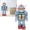 Metal Tin Robot Toy Retro Electric Rotating Figures Model Adult