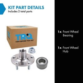 TRQ Wheel Bearing & Hub Kit Compatible with 2010-2015 Lexus RX350 RX450h 2008-2011 Toyota Highlander