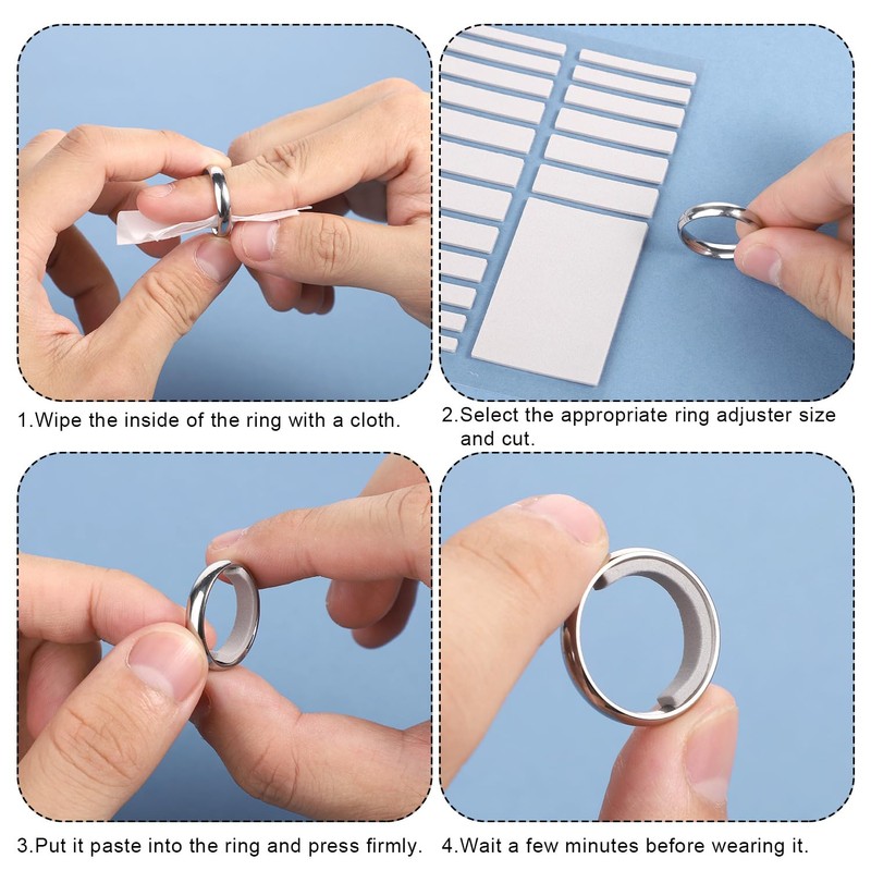 46pcs Ring Size Adjuster, Invisible Ring Sizers for Loose Rings