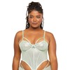 Savage X, Womens, Going Platinum Mesh Bustier, Green Mist, M