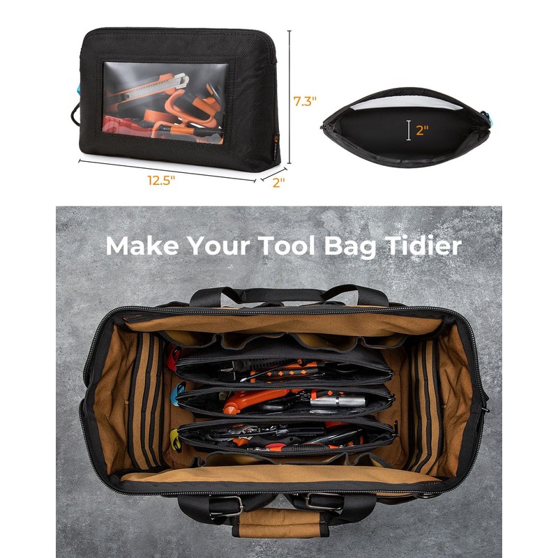 Foxrino 3 Pack Tool Pouch Zipper Bag, Heavy Duty Small