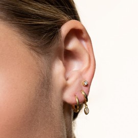 XENOX® Women's Creole Earrings Made of High-Quality 925 Sterling Silver, Sterling Silver, No Gemstone