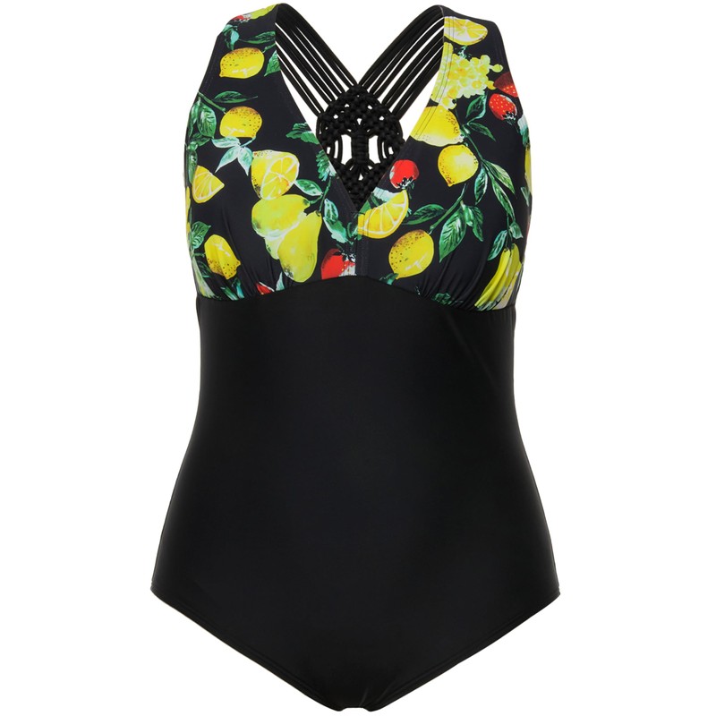 Ulla Popken Women's Swimming Costume, black