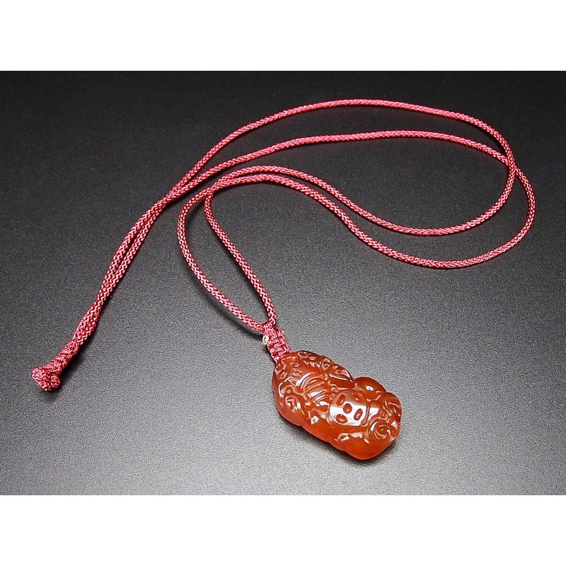 [Stone Street] AAA Carnelian Hikyu Red Cord Necklace Natural Stone