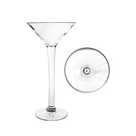 Mega Vases Martini Vase 8 Inch x 16 Inch, Decorative Clear Glass with Sturdy Base, Wedding Centerpieces, Flower Bouquets, Home Décor, Celebrations, Parties, Event Planning, Arts & Crafts
