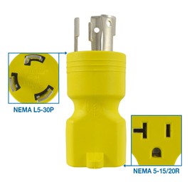 Conntek 30126 L5-30P to 5-15/20R Plug Adapter, Yellow, 1 Pack