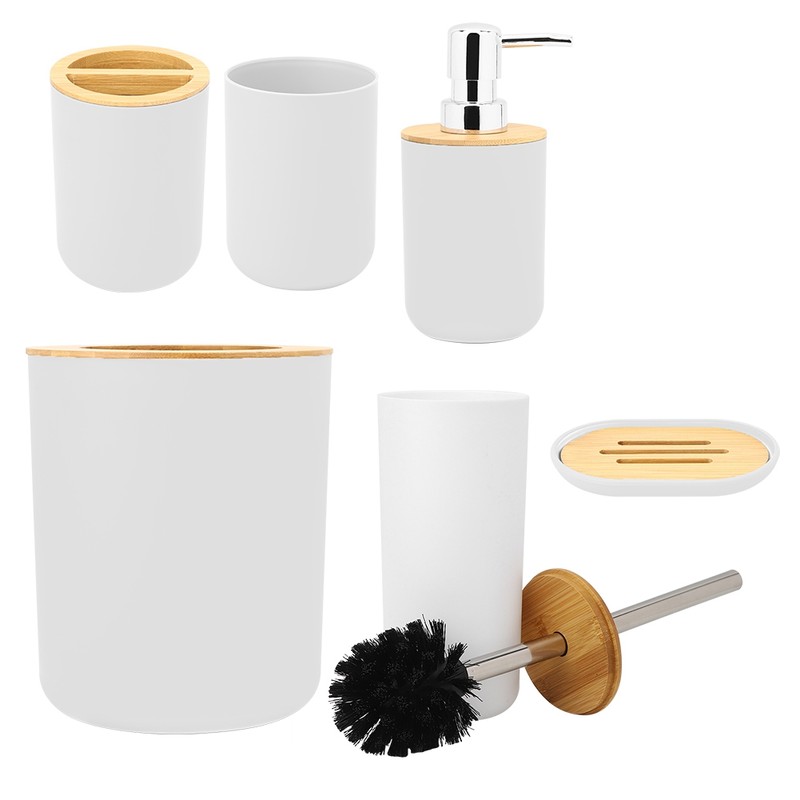 6Pcs/Set Household Bathroom Soap Box Toothbrush Holder Rinse Cup Lotion