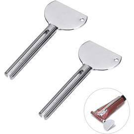 2Pcs Stainless Steels Metal Tube Squeezer Keys Tube Squeezer Tool, Salon Toothpaste Tube Squeezers Toothpaste Squeezer, Tube Squeezing Aids for Bathroom Cosmetic Hand Cream Toothpaste Squeezer