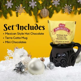 Mexican Hot Chocolate Gift Sets by Happy Packs | Terra Cotta Mug with Abuelita Hot Chocolate Mix | Regalos de Navidad para Mujer y Hombre | Hot Cocoa Gifts