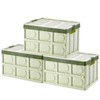Phyllia Foldable Storage Boxes with Lids, 3 Pack Collapsible Plastic