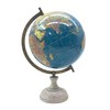 EXERZ 13cm Antique Globe Ocean Blue with a Wooden Base,