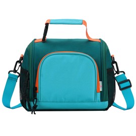 VASCHY Lunch Bag for Kids, Boys Cute Reusable Insulated Large Lunch Box Container for Children Daycare School Kindergarten Preschool Green