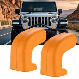 CZC AUTO Bumper Front Tow Hook Covers Fit for 2007-2025+Jeep Wrangler JL Gladiator JT 4XE JK, Orange