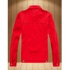 DSDZ Men`s Classic Ripped Hip Hop Motorcycle Denim Jacket Red