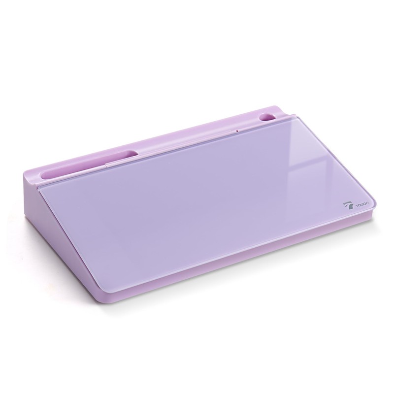 TOWON Small Compact Glass Desktop Whiteboard with Storage – 12