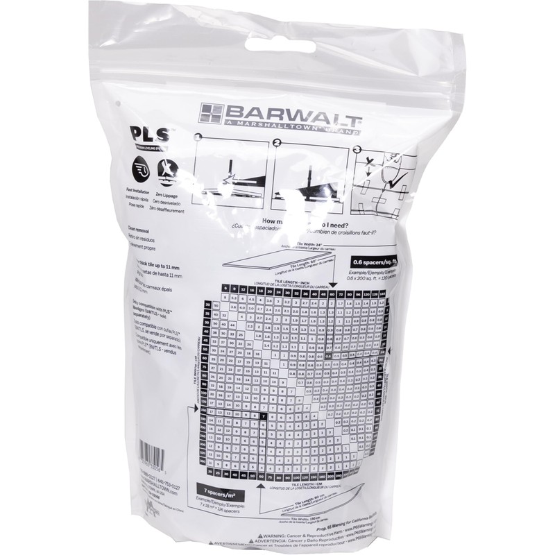 BARWALT PLS 1/16 Inch Tile Leveling System, Tile Spacer Bases,