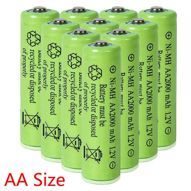 Paquete de 12 pilas AA de 2000 mAh de alta