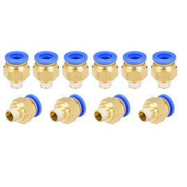 PC10-01 Push to Connect Fittings, 10mm Tube OD x 1/8” G Thread, Straight Pneumatic Quick Fitting Air Line Connector,One Touch Hose Connector,Pneumatic Air Straight Fitting 20Pcs