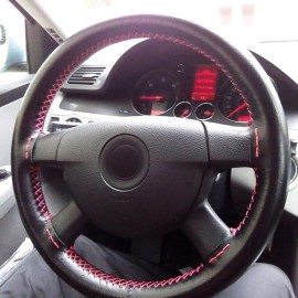 CHUSYYRAY 15" Steering Wheel Cover Genuine Leather for Chevy Silverado 1500 2500 2007-2015