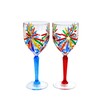 Italian Crystal Wine Glasses, Starburst Design, 10 oz glasses, Set