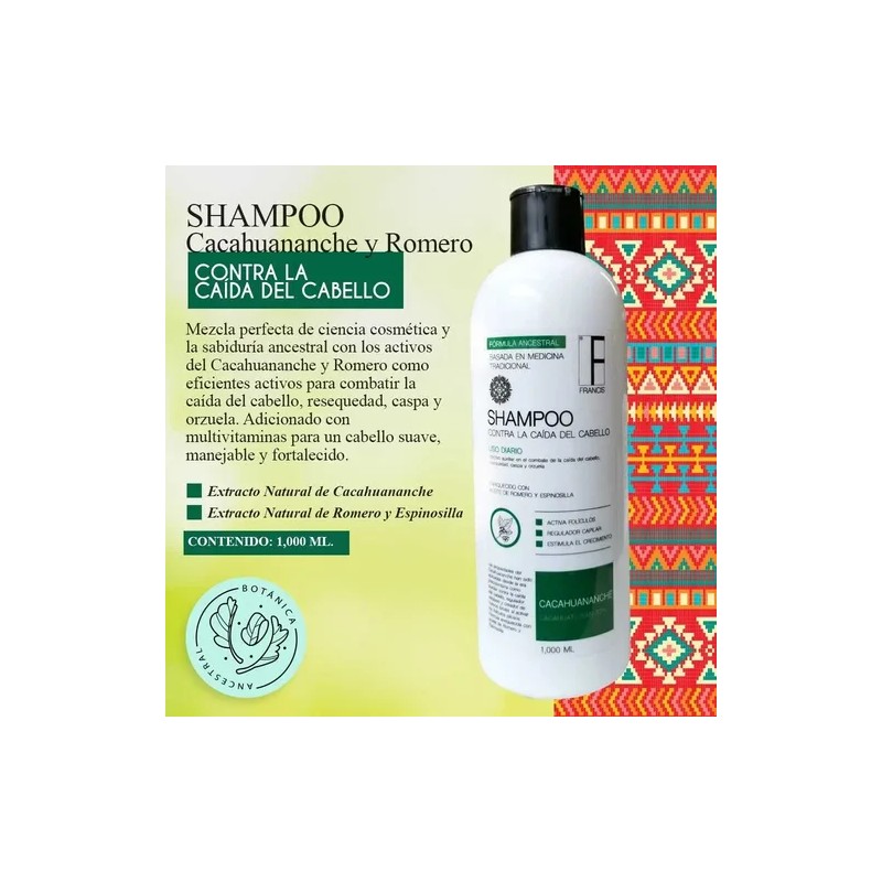 3 Pack Shampoo Anticaída De Cacahuananche Y Romero