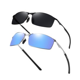 Risipu Polarized Sunglasses for Men and Women, UV400 Protection, Classic Retro Style, Lightweight Metal Frame, Sun Glasses for Driving, Fishing, Cycling, and Sports