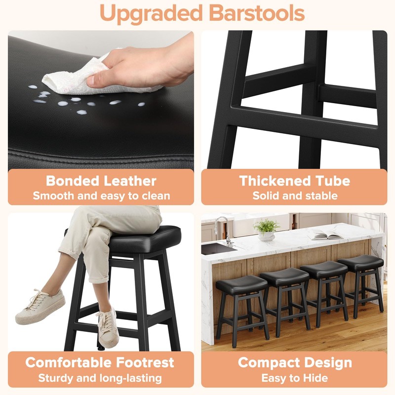 Raynesys Counter Height Bar Stools Set of 2, 24 Inch