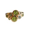 Peridot und blautopas Edelstein Cocktail Vergoldet Sterling Silber ring (US