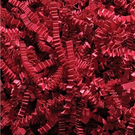 Deep Red Shredded Kraft Paper Shred (Zigzag/Crinkle cut) for gift box/hamper fill (1kg)