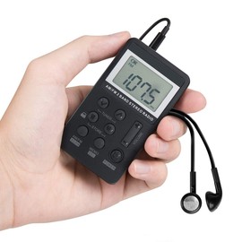 Personal AM/FM Pocket Radio Portable VR-robot, Mini Digital Tuning Radio, with Rechargeable Battery, Earphone, Lock Screen for Walk/Jogging/Gym/Camping