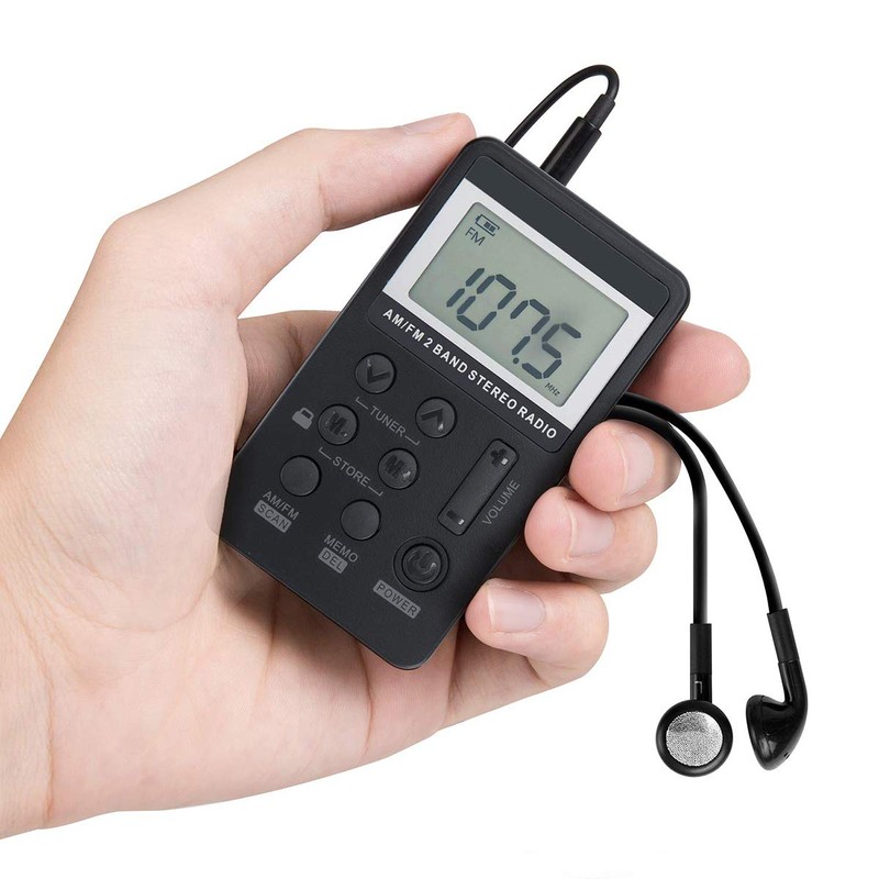 Personal AM/FM Pocket Radio Portable VR-robot, Mini Digital Tuning Radio,