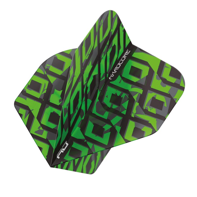 RED DRAGON Hardcore Radical Black & Green Dart Flights -