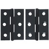 Bxian 16PCS 1.75x1.3 inch Black Stainless Steel Folding Butt Hinge