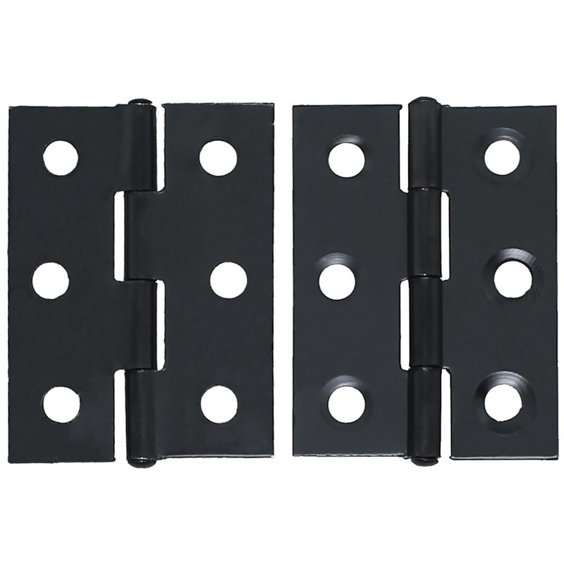 Bxian 16PCS 1.75x1.3 inch Black Stainless Steel Folding Butt Hinge