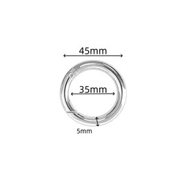 Changyeah 45mm Round Carabiners Pack of 15 Silver Classic Untreated