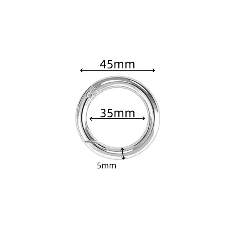 Changyeah 45mm Round Carabiners Pack of 15 Silver Classic Untreated