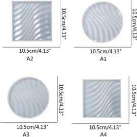1pc Clear Ocean Coaster Resin Mold,Square Wavy Coasters Silicone Molds for Epoxy Resin,Riverbed Ocean Organizer Tray Plate Resin Casting Mold Jewelry Casting Supplies